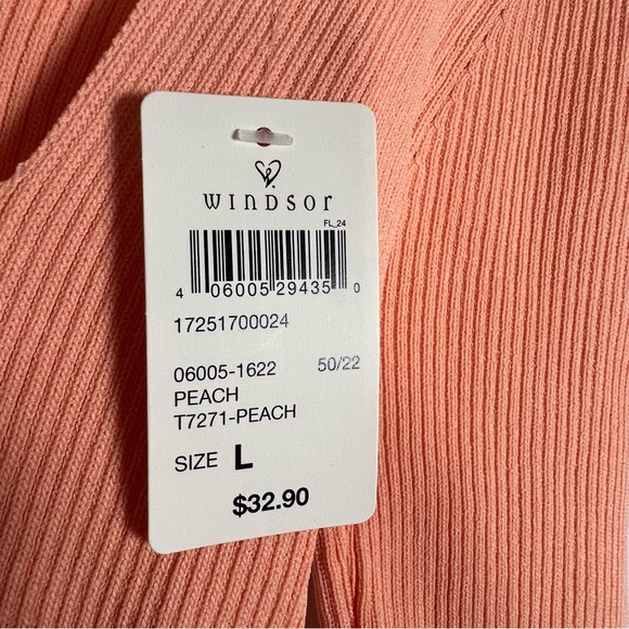 Windsor Orange Ribbed Tie Front Blouse - Picture 6 of 7